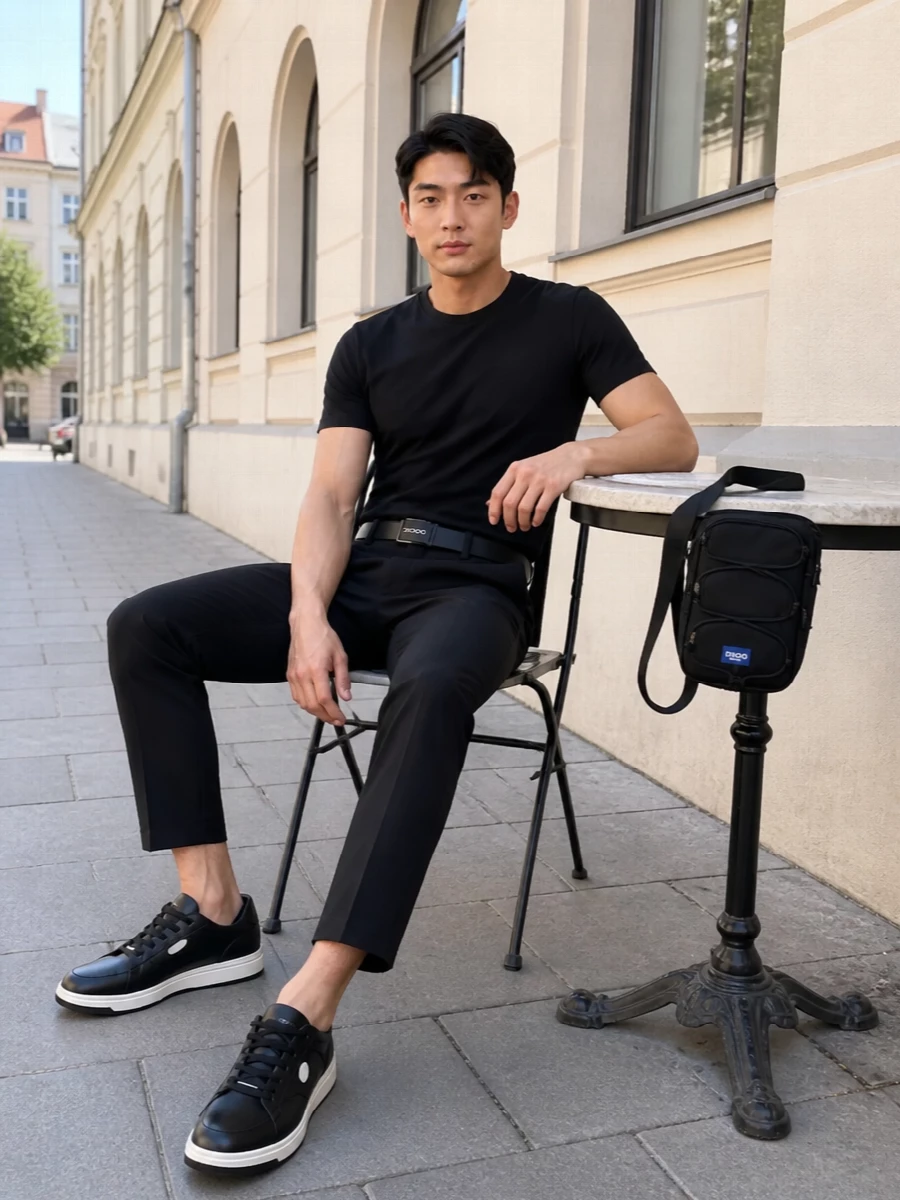 Hugo boss black tee cropped trouser outfit