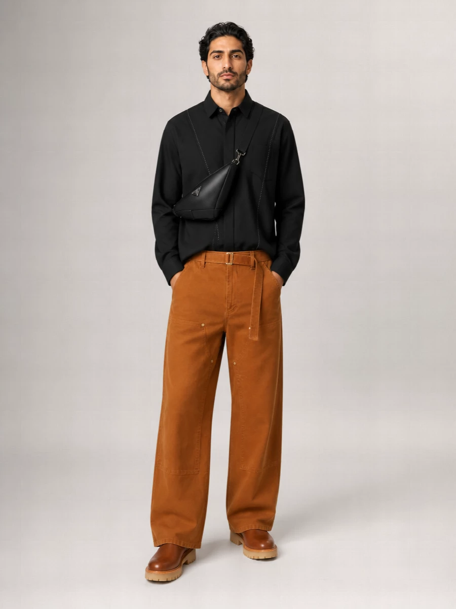 Sacai Cotton Wide-Leg Trousers