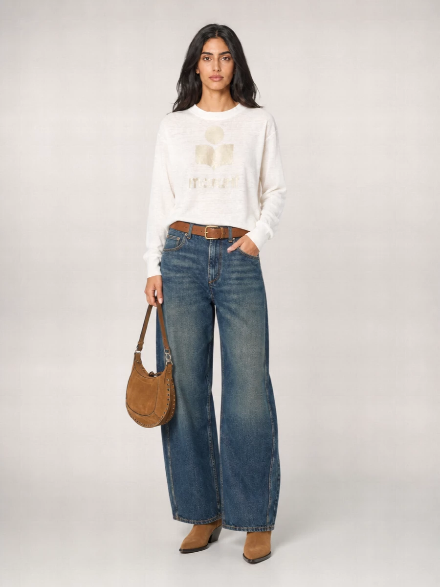 Isabel Marant Etoile Denim Barrel-Leg Jeans