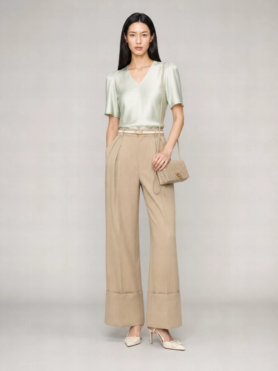 Victoria Beckham Draped Short-Sleeve Blouse