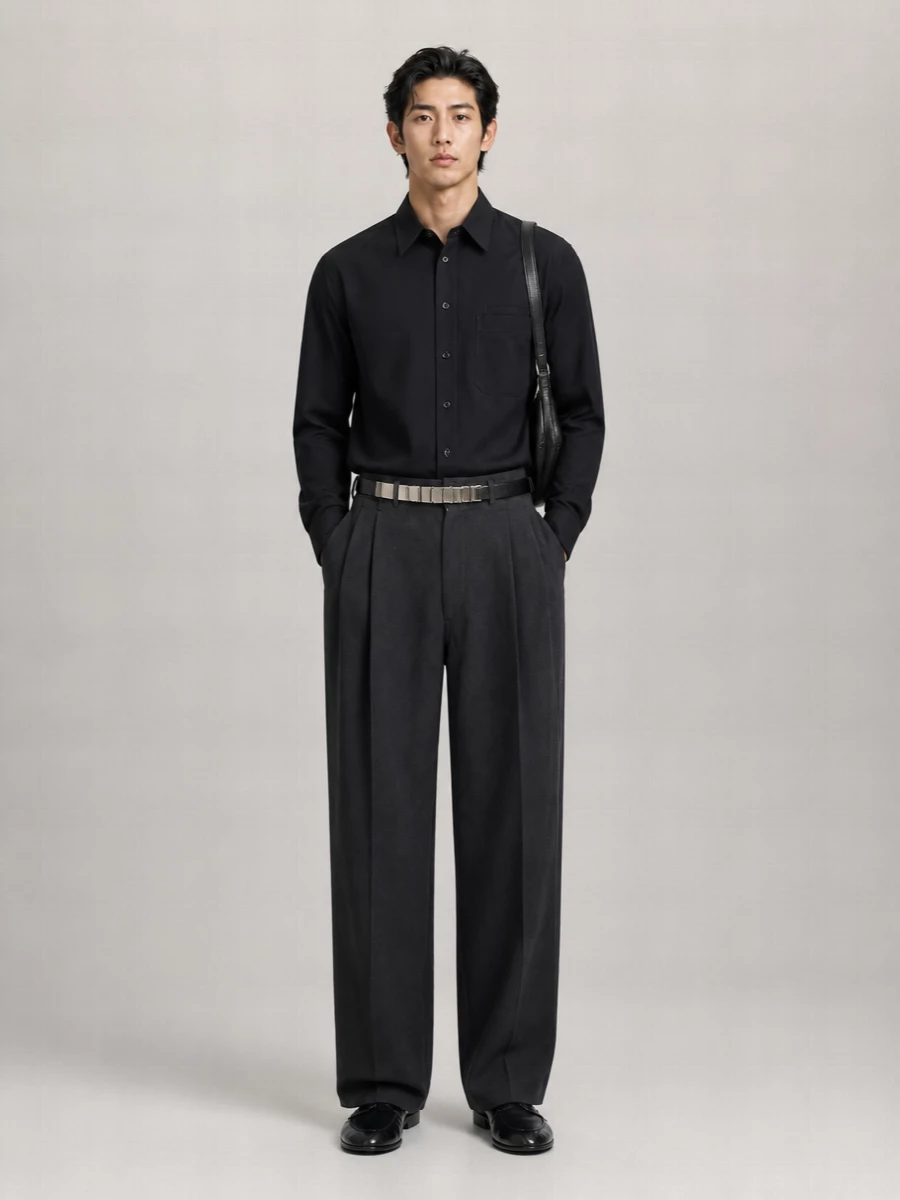 Lemaire Cotton Crepe Long-Sleeve Two Pocket Shirt