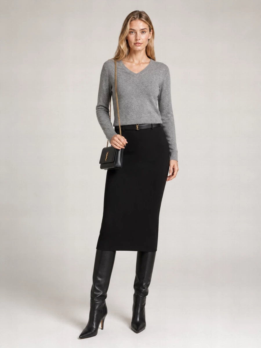 Saint Laurent Cashmere Silk V-Neck Jumper