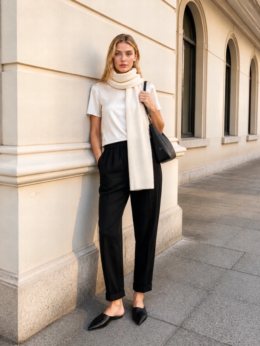 Emporio armani black lounge trousers satin top