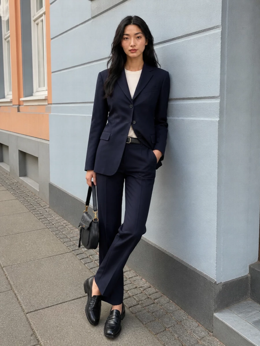 Tagliatore navy blazer circolo trousers loafers