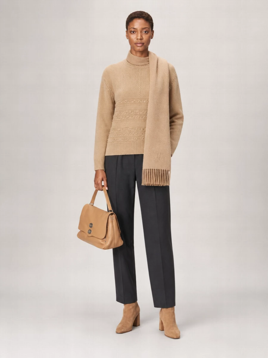 Fabiana Filippi Camel Hair Bouclé Insert Jumper
