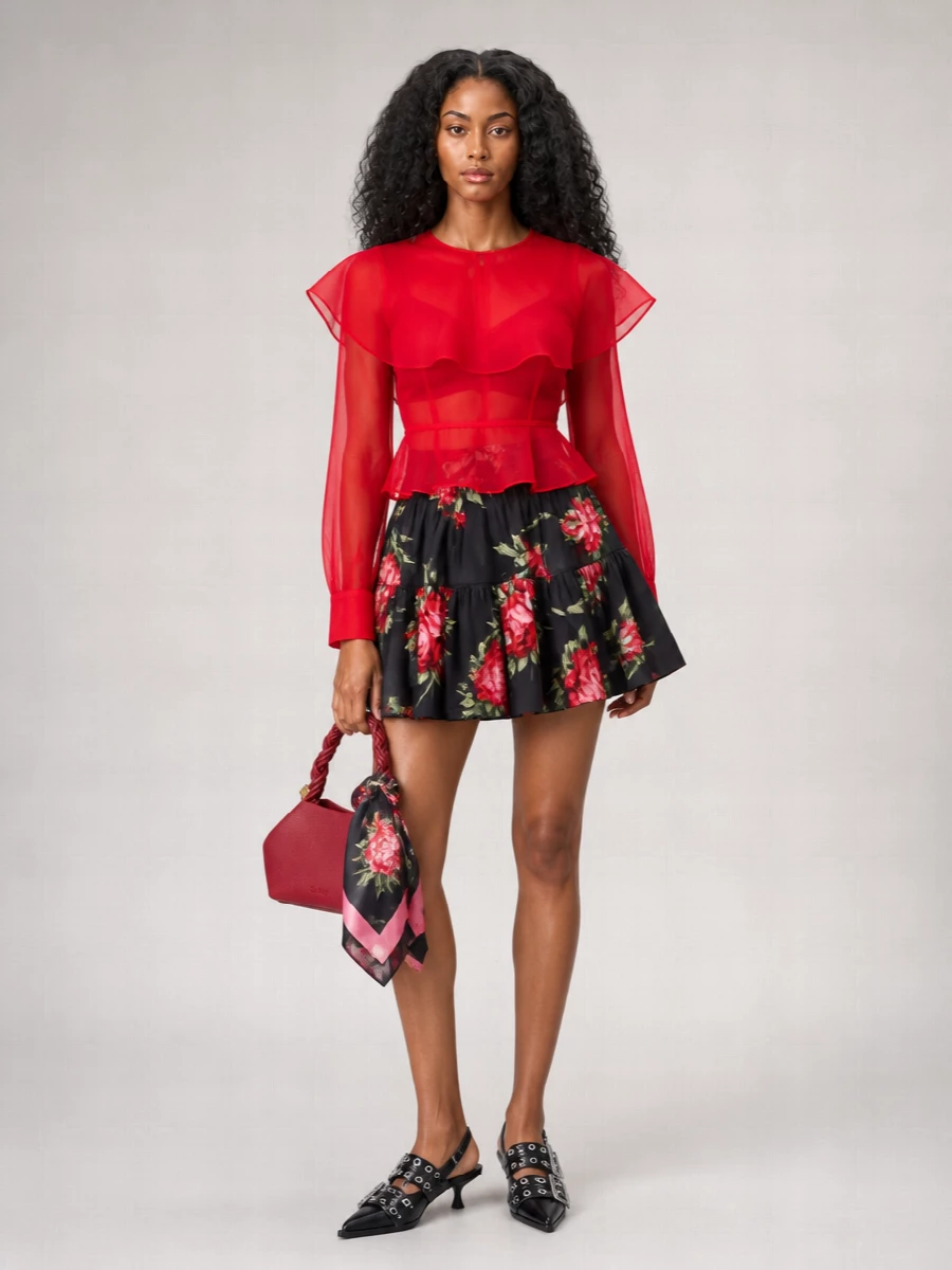 Ganni Organza Mini Dress