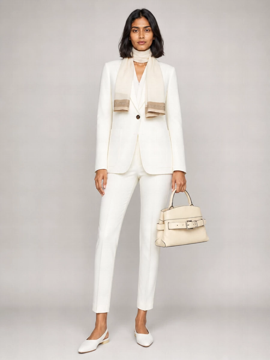 Max Mara Linen Single-Breasted Suit Jacket