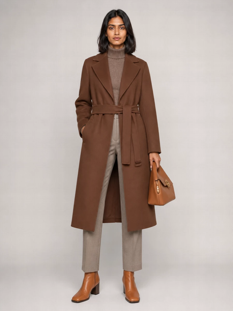 S Max Mara Virgin Wool Belted Coat