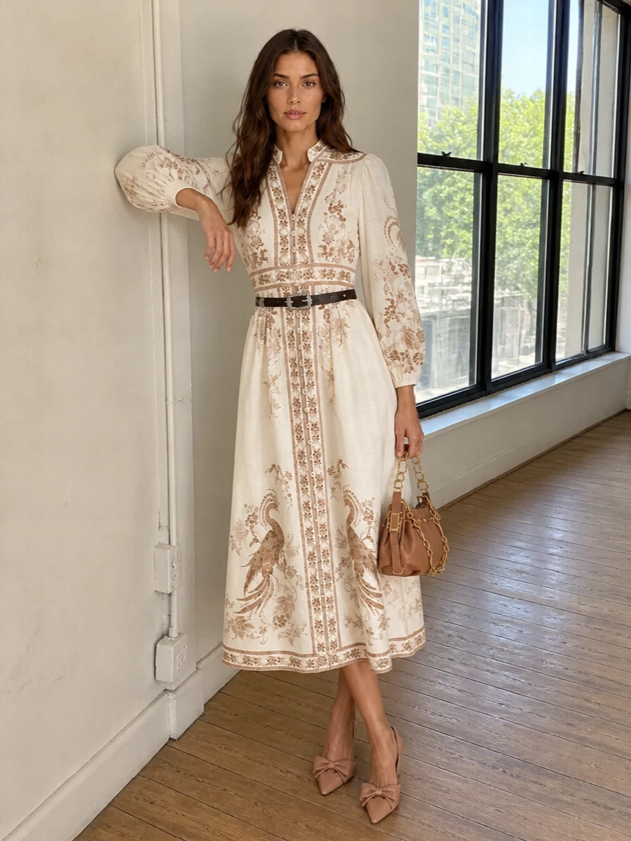 Zimmermann embroidered midi dress valentino heels