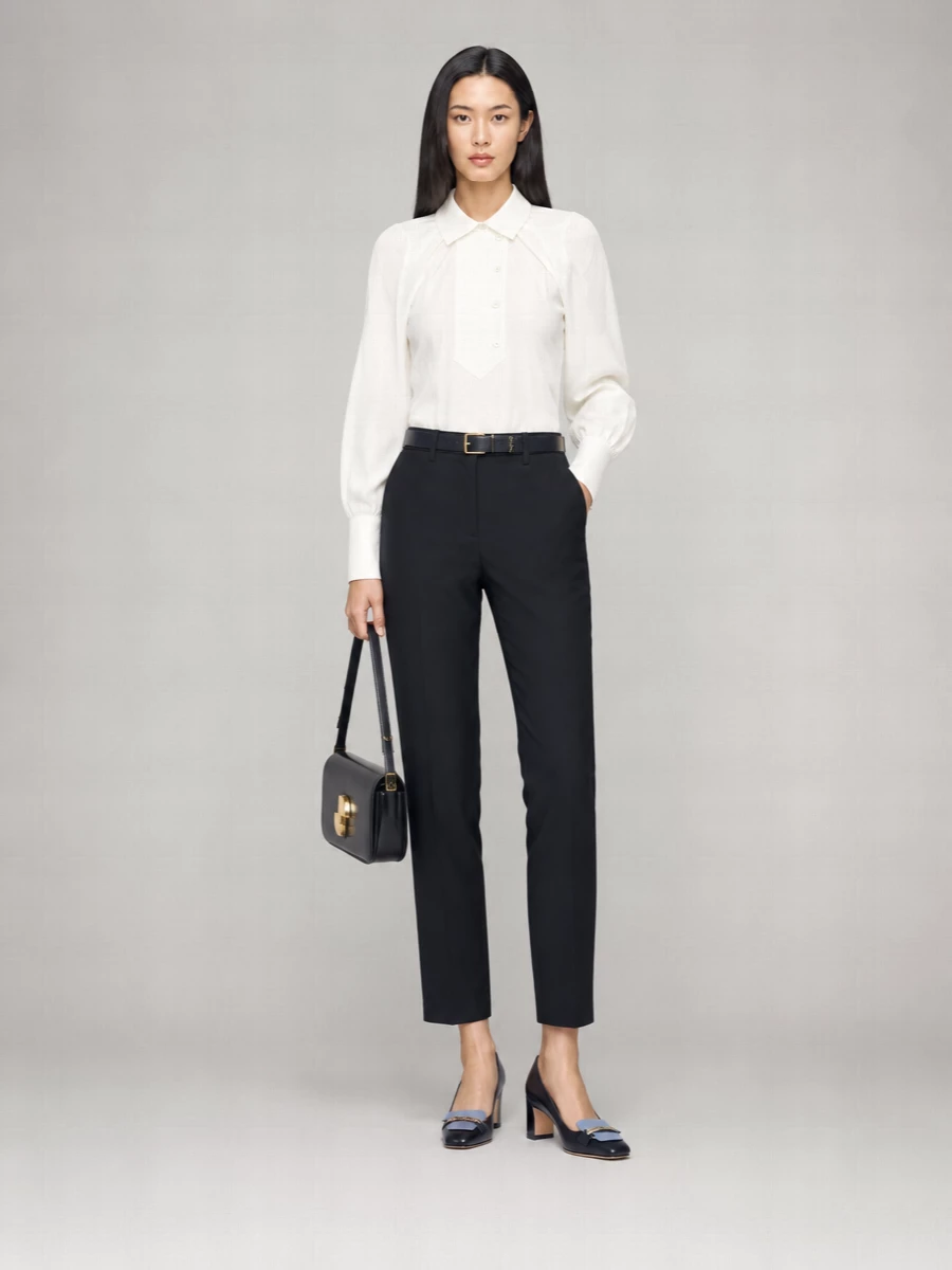 Patou Wool Cropped Straight-Leg Tailored Trousers