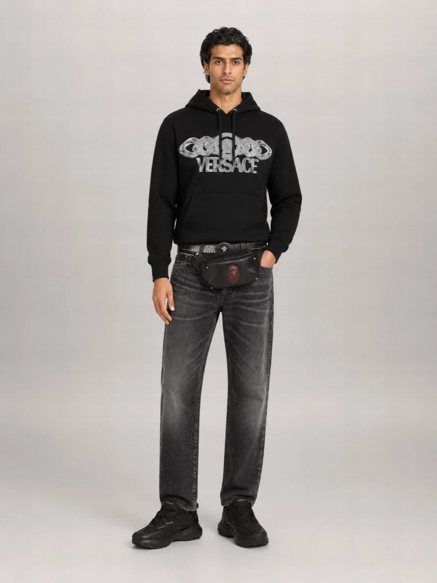 Versace Logo Print Hoodie