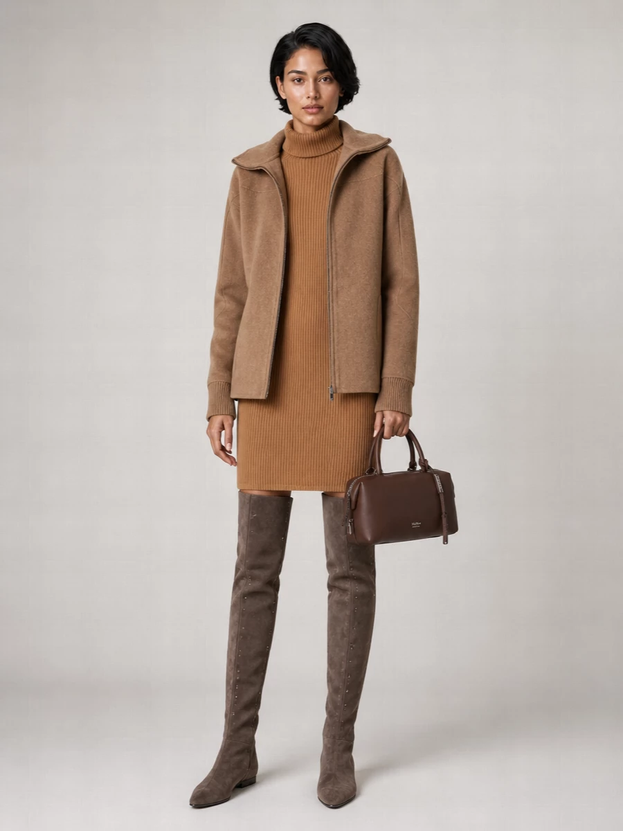 Max Mara Cashmere Wool Hooded Zip Jacket