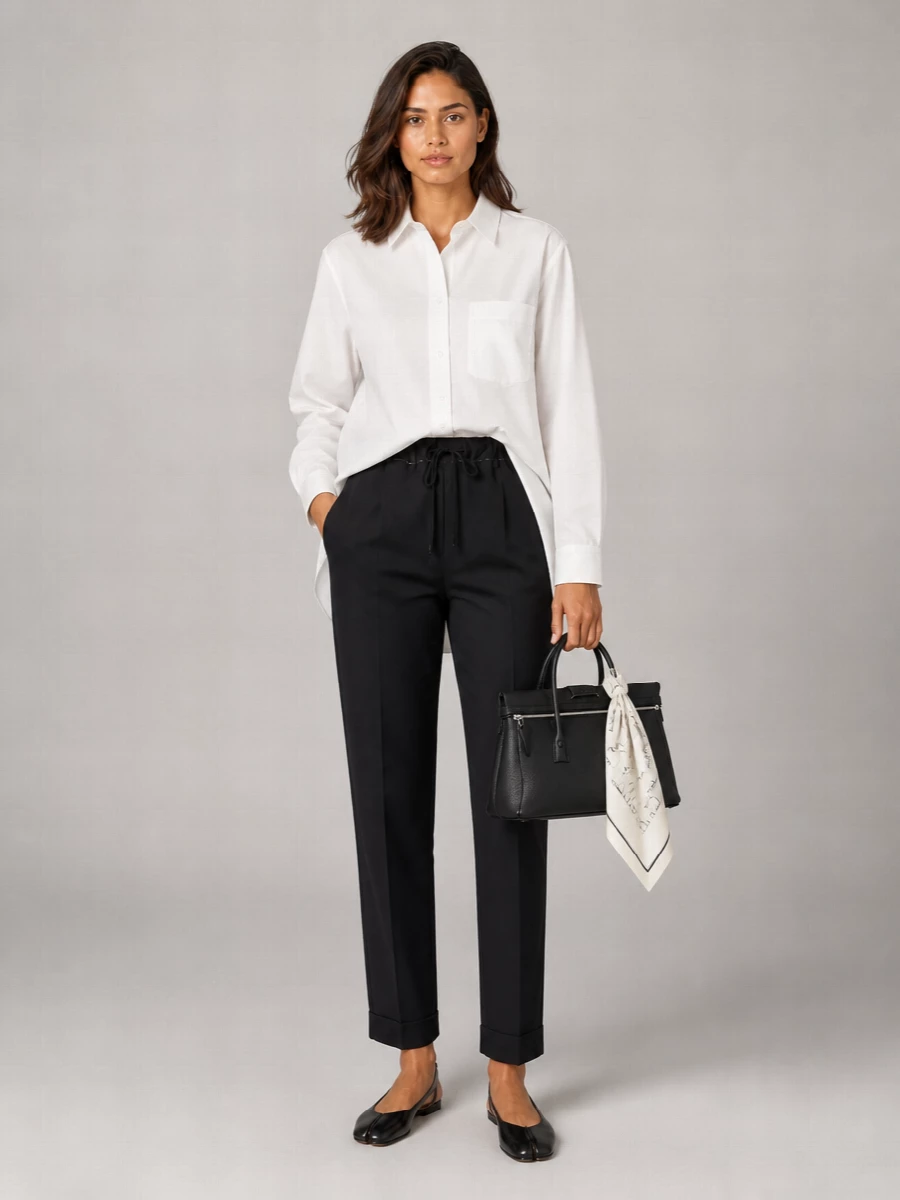 Maison Margiela Mohair Wool Wide Leg Tapered Trousers