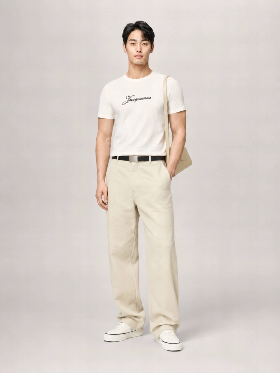 Jacquemus Logo-Print Cotton-Blend Crew-Neck T-Shirt
