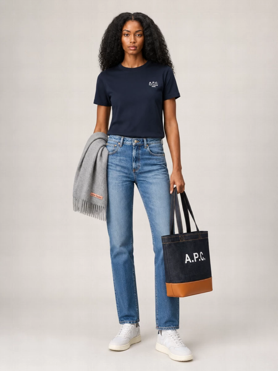 A.p.c. Cotton Logo Embroidered T Shirt