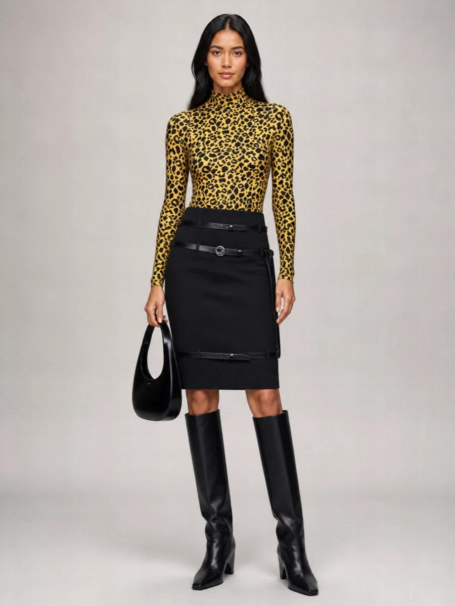 Coperni Viscose Logo Print Turtleneck Long-Sleeve Top