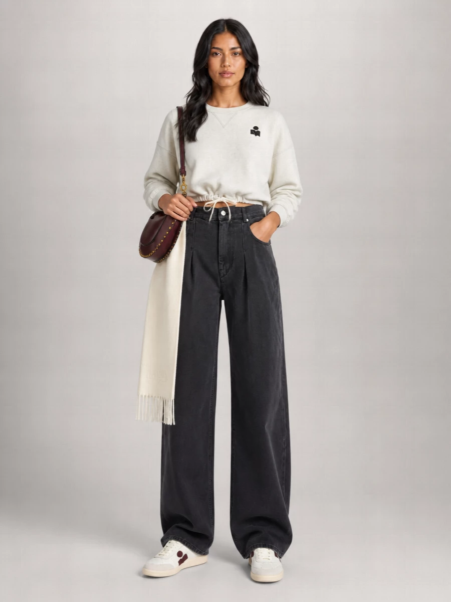 Isabel Marant Etoile Cropped Fleece Sweatshirt