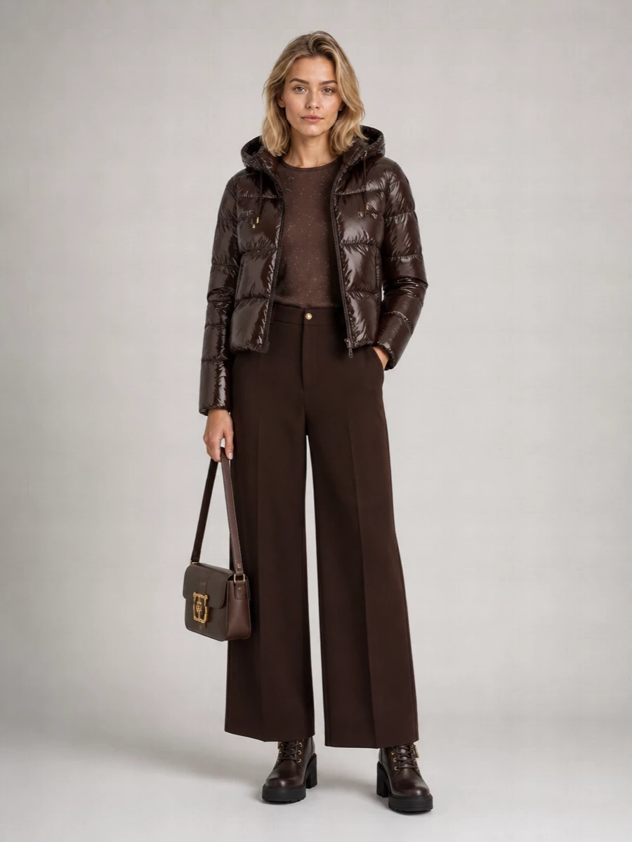 Pinko Glossy Quilted Hooded Down Jacket