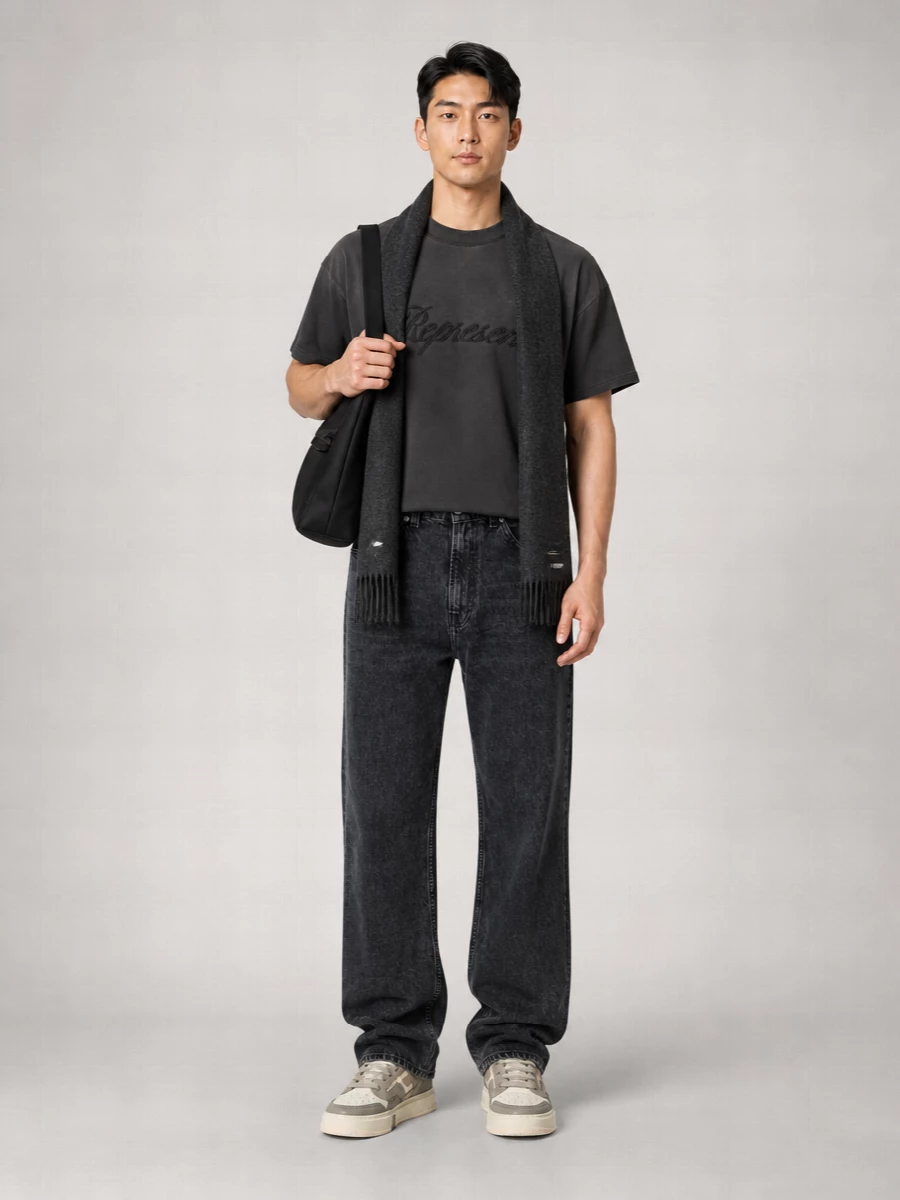 Represent Cotton Oversized Logo T-Shirt