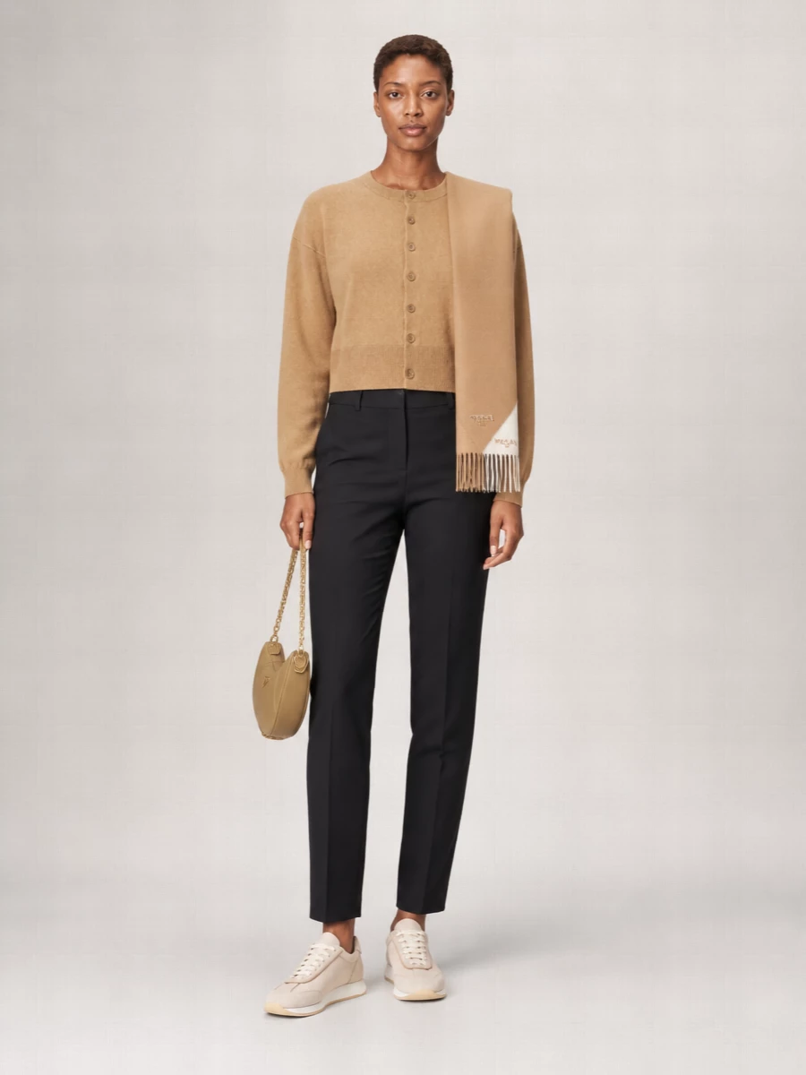 Extreme Cashmere Cashmere Cropped Ribbed Button-Up Cardigan