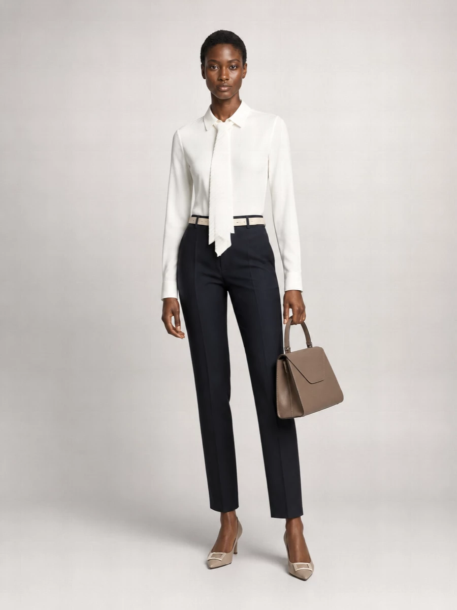 Victoria Beckham silk scarf detail blouse