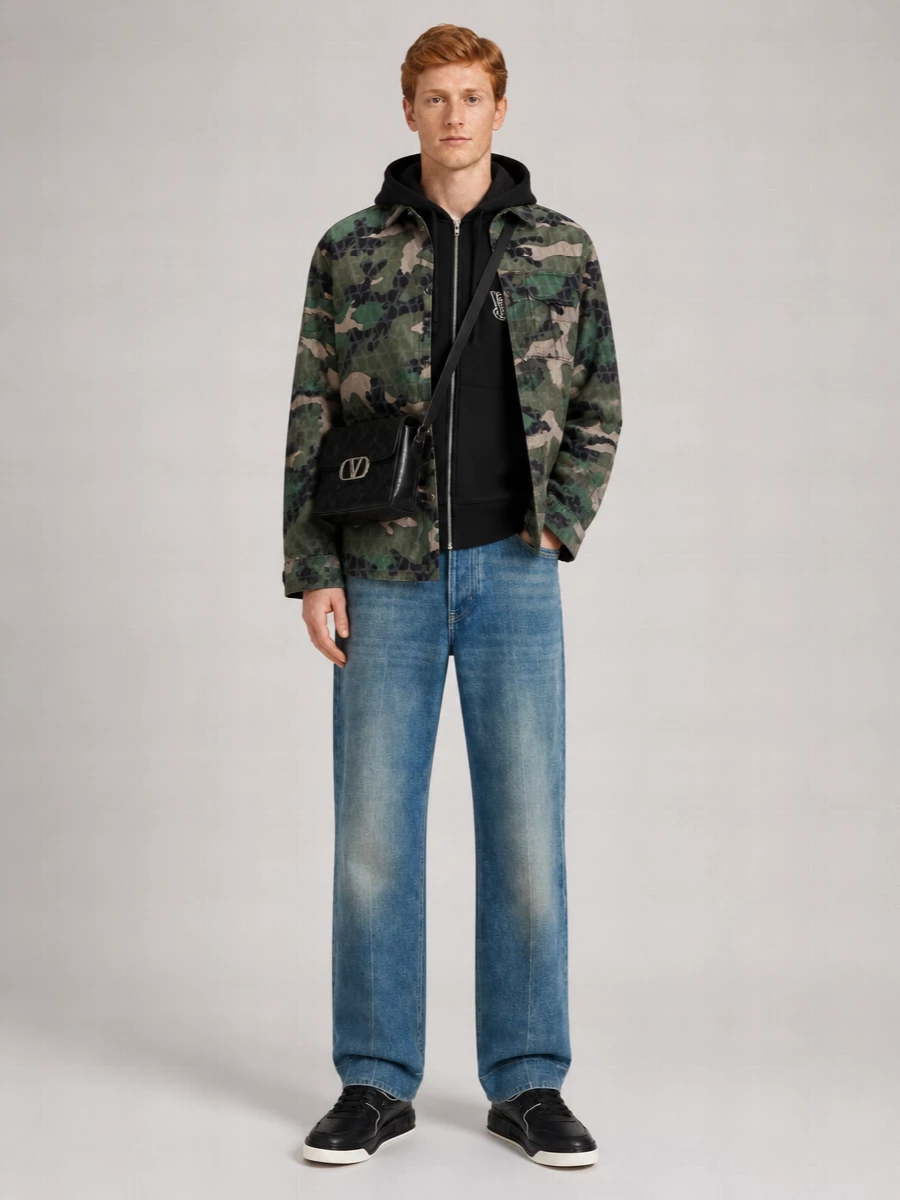 Valentino Cotton Camouflage Shirt Jacket