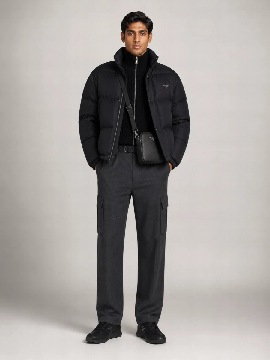 Prada Down Quilted 2 In 1 Puffer Jacket