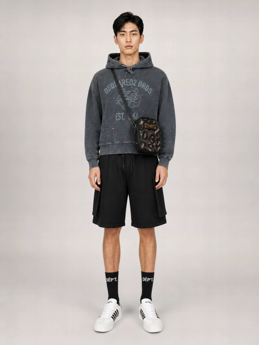 Dolce&Gabbana Calfskin Leopard-Jacquard Crossbody Bag