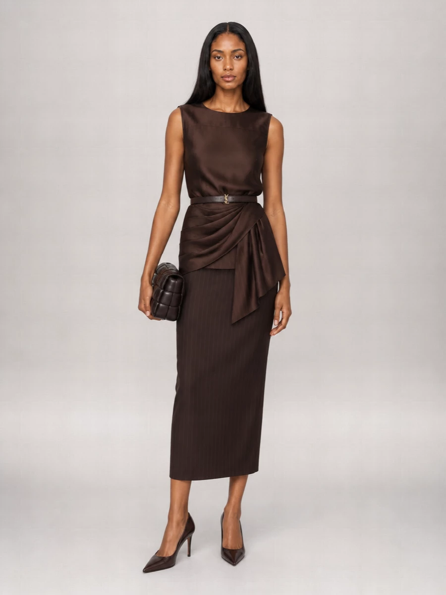 Loulou Studio Striped Off-The-Shoulder Sleeveless Midi Dress