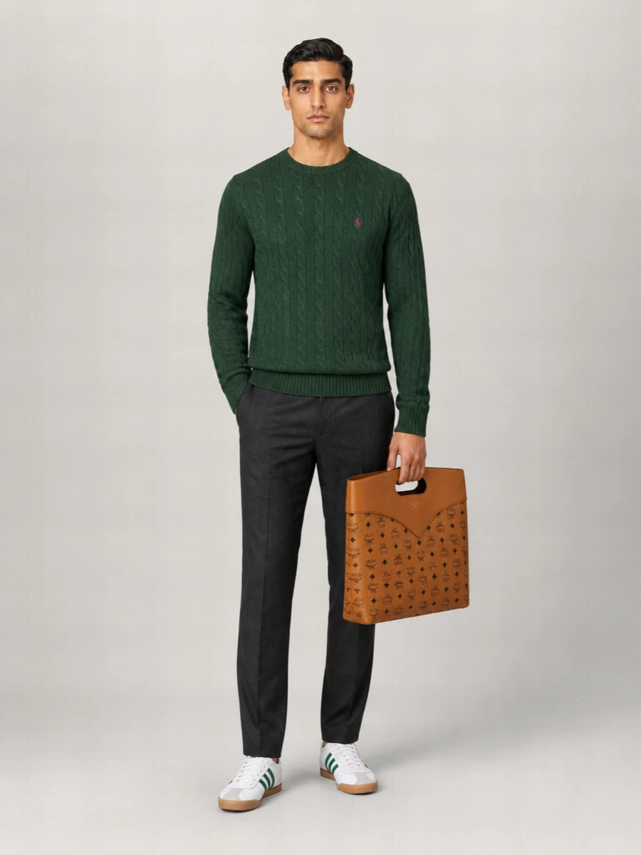 Mcm Printed Canvas Shopping Tote Bag