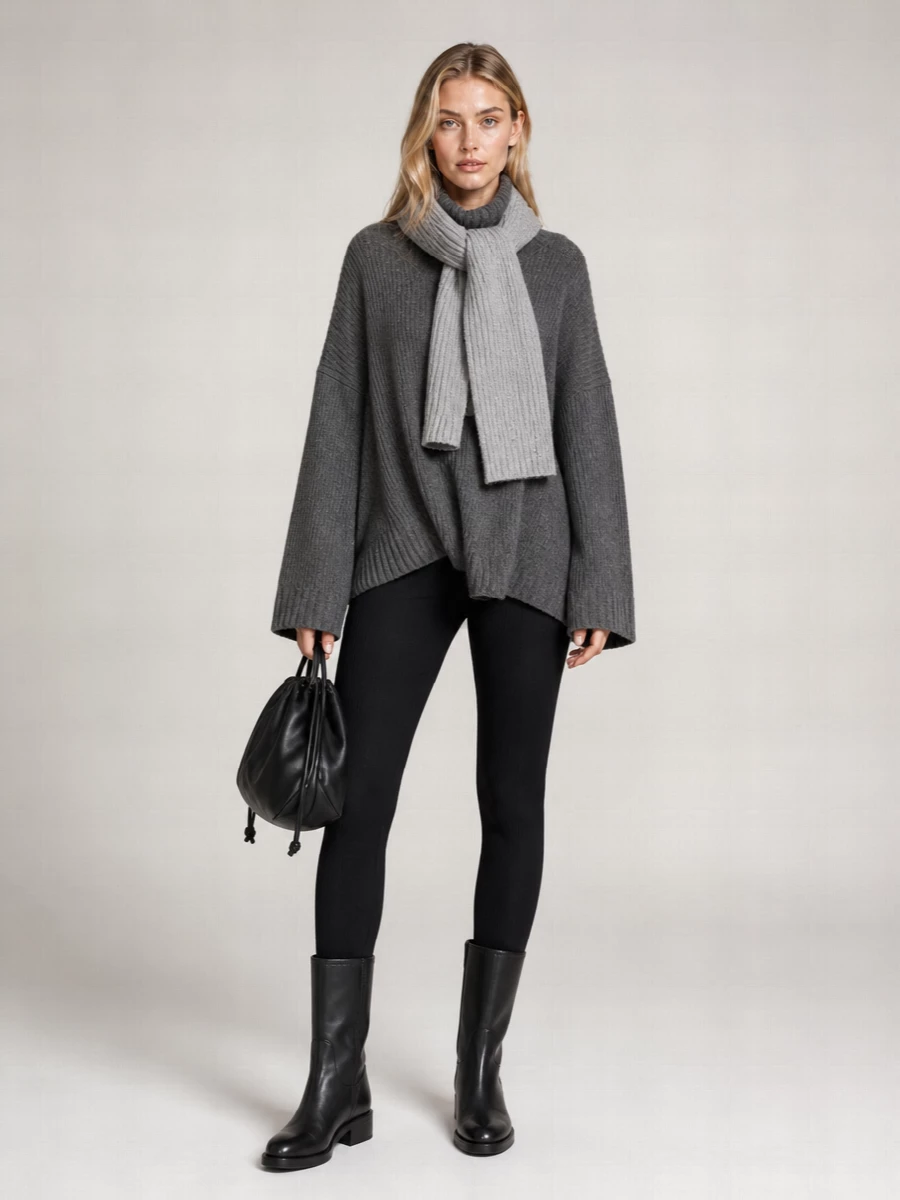The Frankie Shop ribbed-knit oversized roll-neck wool jumper