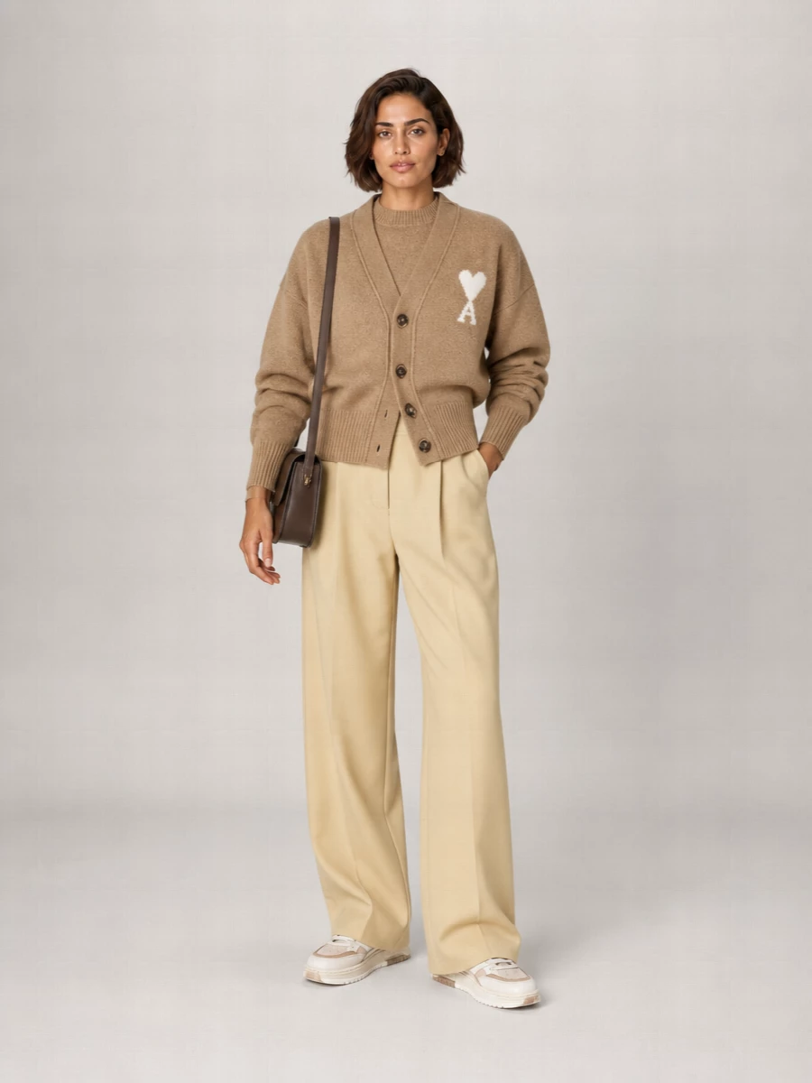 Ami Paris Alpaca V-Neck Cardigan