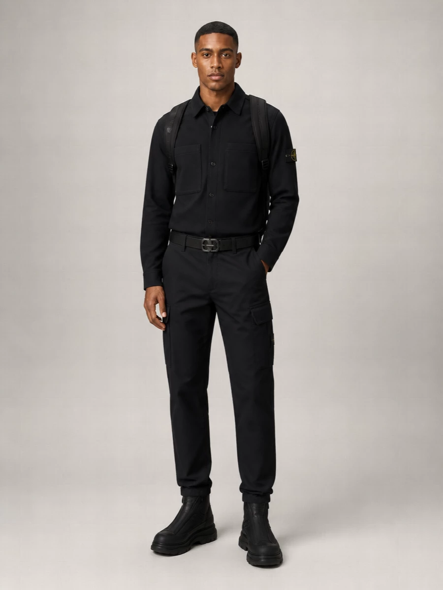 Stone Island Cotton Cargo Trousers