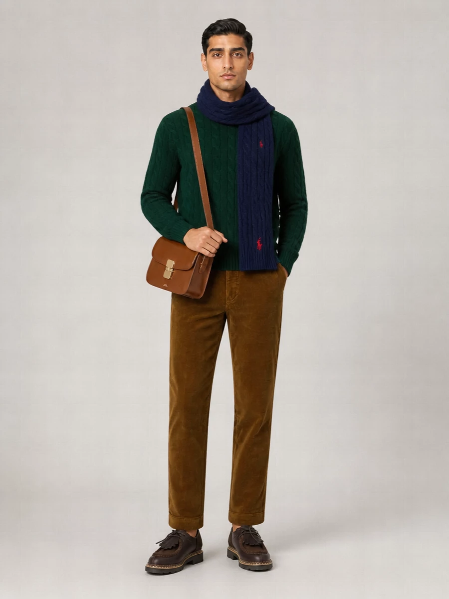 Polo Ralph Lauren Cashmere Wool Cable-Knit Crewneck Sweater
