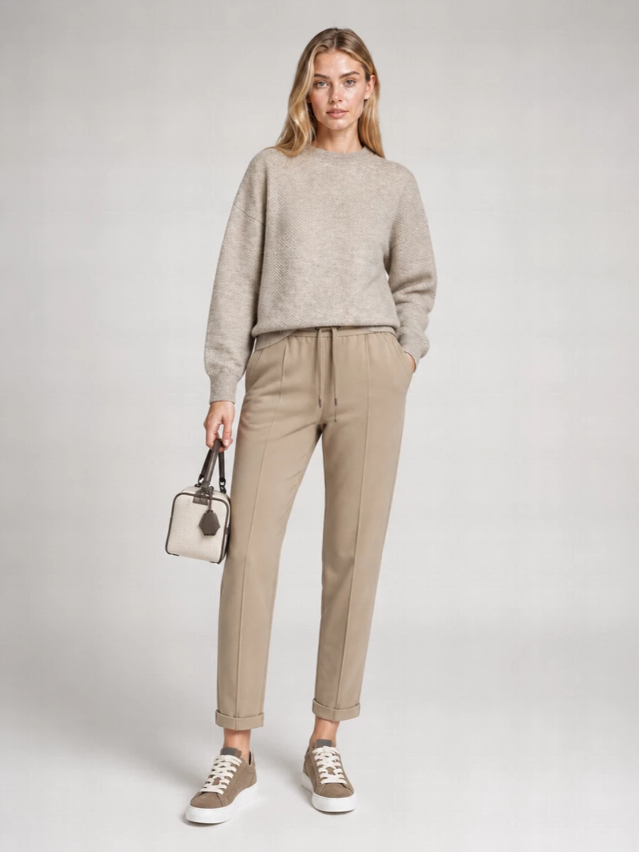 Brunello Cucinelli Metallic Mohair Waffle-Knit Short-Sleeve Sweater