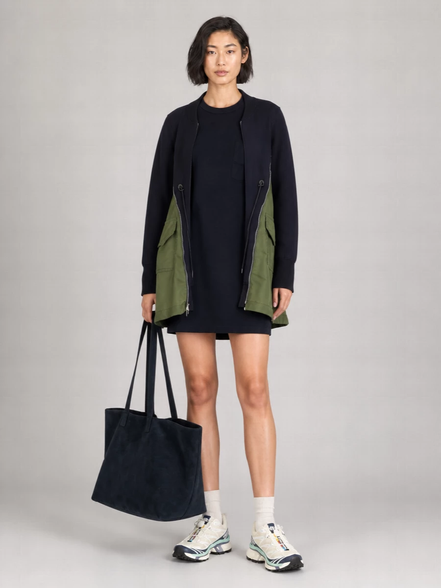 Sacai Cotton Blend Mini Dress