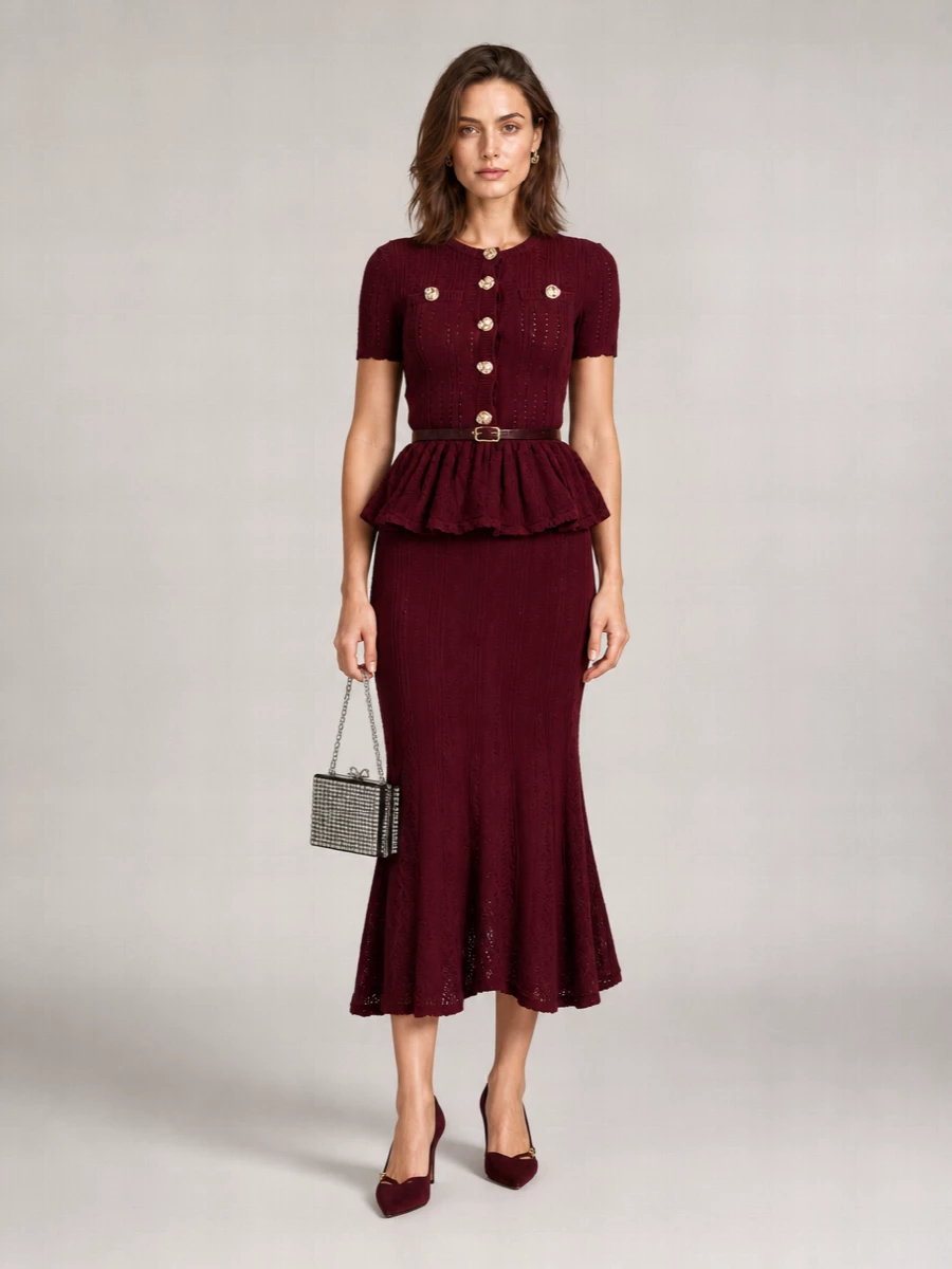 Self-Portrait cotton knitted dress