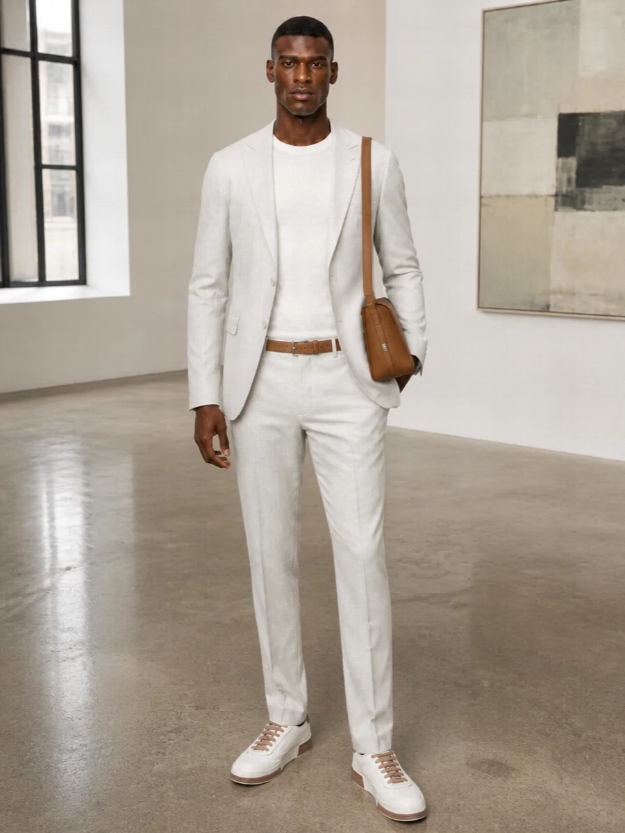 Dolce gabbana stone blazer ivory trousers