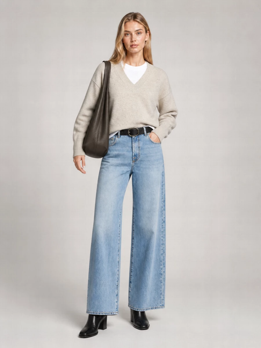 Róhe low-rise wide-leg denim jeans