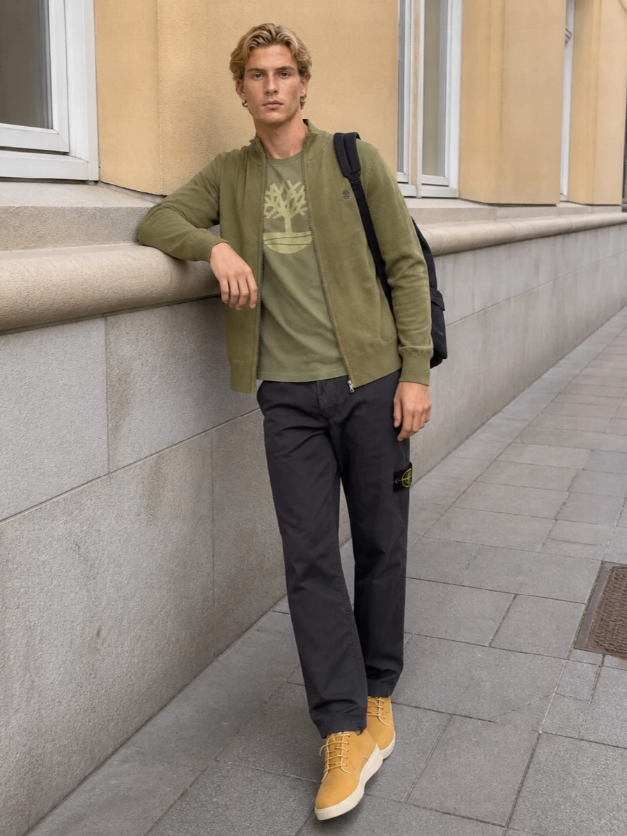 Timberland bomber stone island chinos outfit