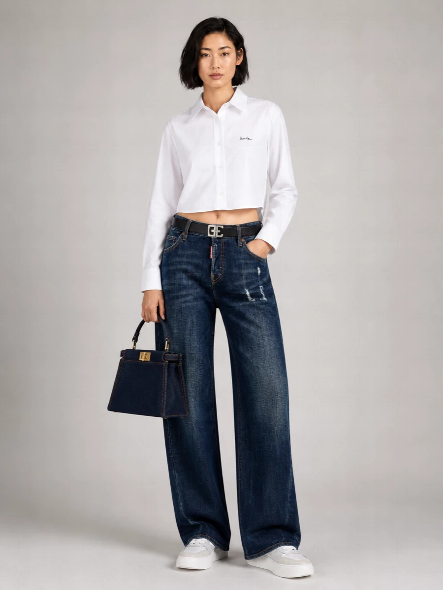 Dsquared2 Destroyed Wide-Leg Jeans