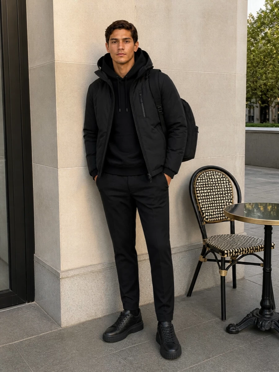 Canada goose puffer black joggers hogan sneakers