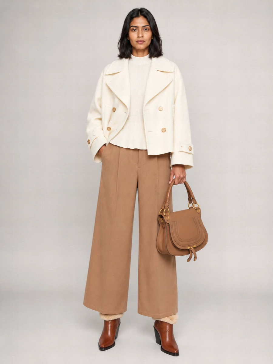 Chloé wool oversized short double-breasted coat