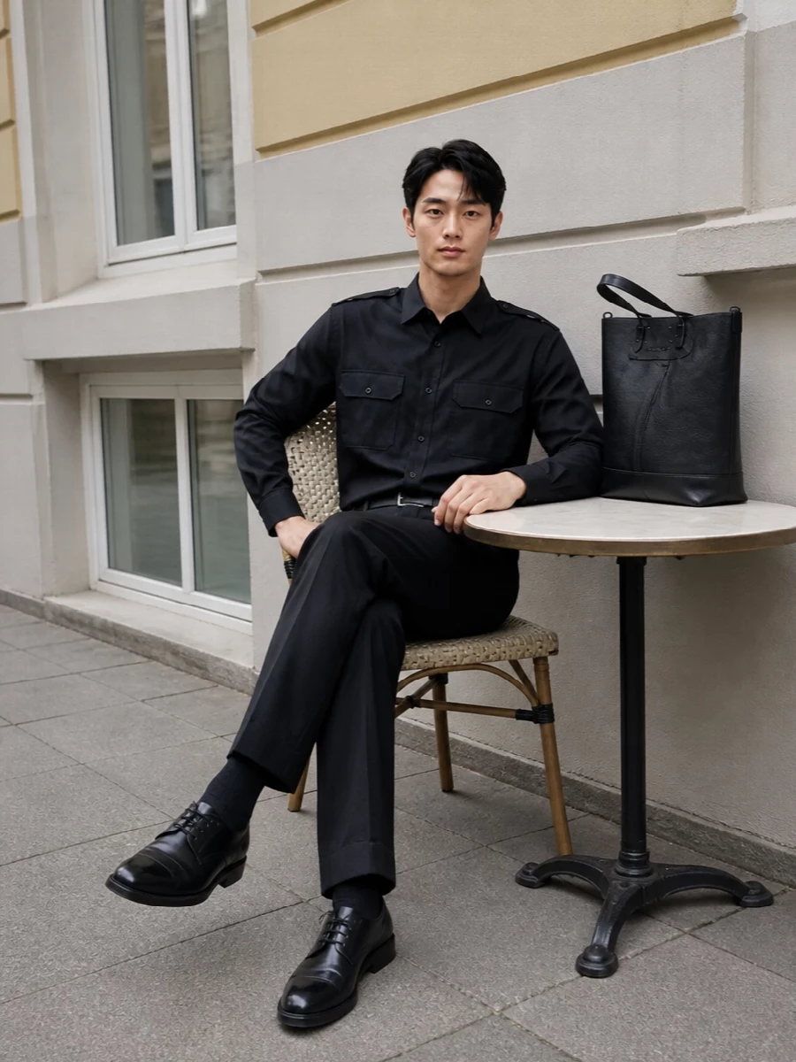 Maison margiela black tailored trousers outfit