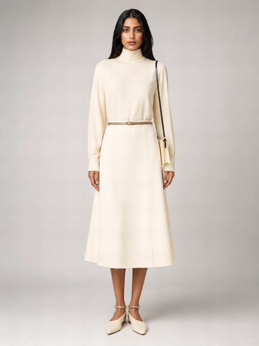 Jil Sander Satin A-Line Skirt