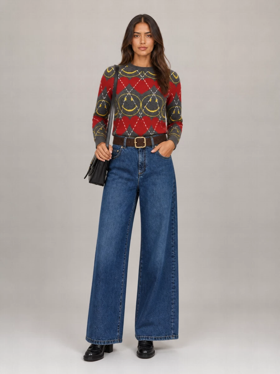 Moschino Denim Wide-Leg Trousers