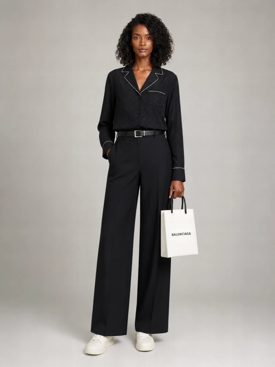 Off-White Silk Jacquard Shirt