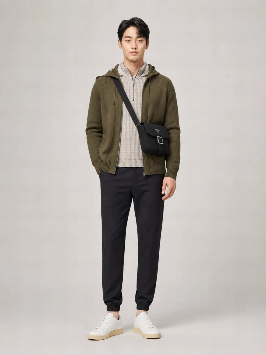 Herno Bicolor Cashmere Hooded Jacket