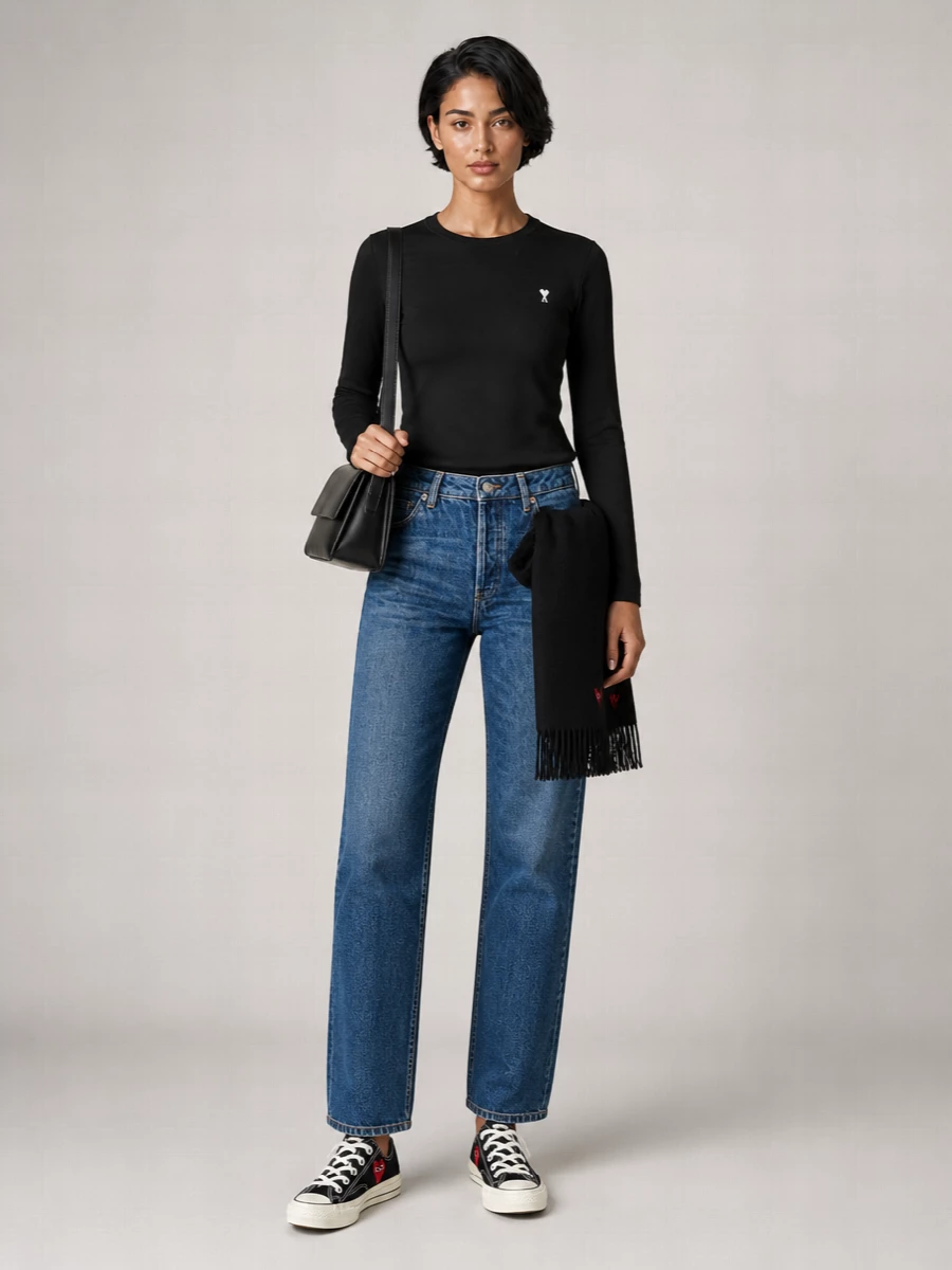 Ami Paris Cotton Long-Sleeve T-Shirt