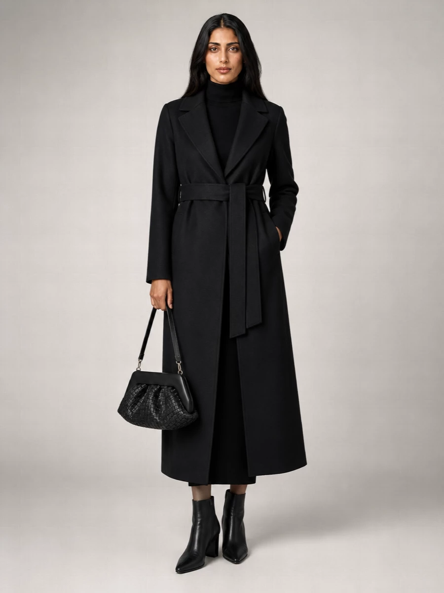 Harris Wharf London Women Long Maxi Coat Pressed Wool